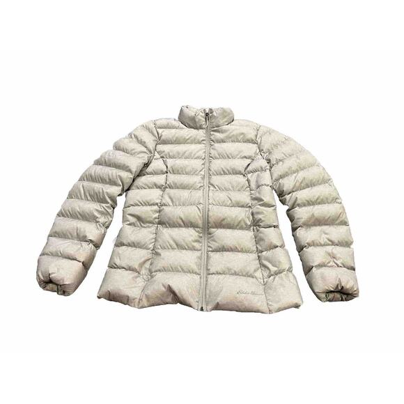 Eddie Bauer Jackets & Blazers - Eddie Bauer Light Gray Womens Full Zip EB650 Down Puffer Jacket Size TM